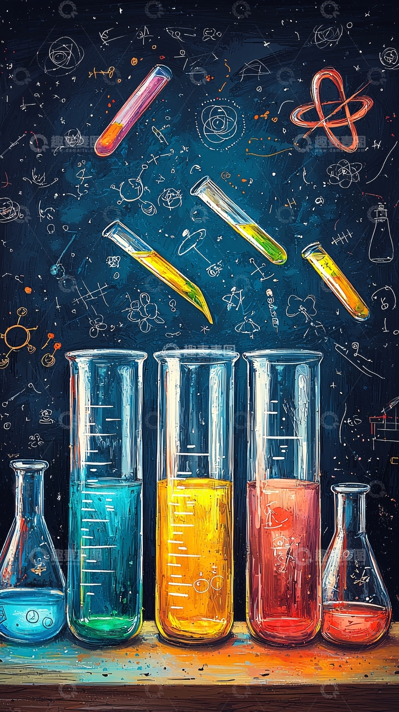 高清大图下载【趣麦麦图】彩色试管