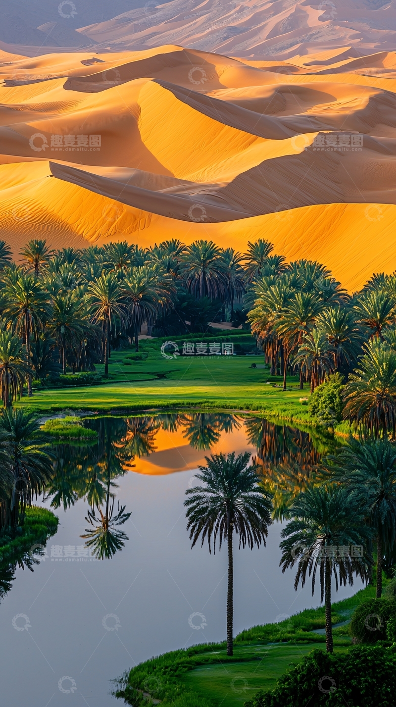 高清大图下载【趣麦麦图】沙漠绿洲