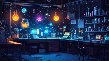 科幻实验室的内部空间