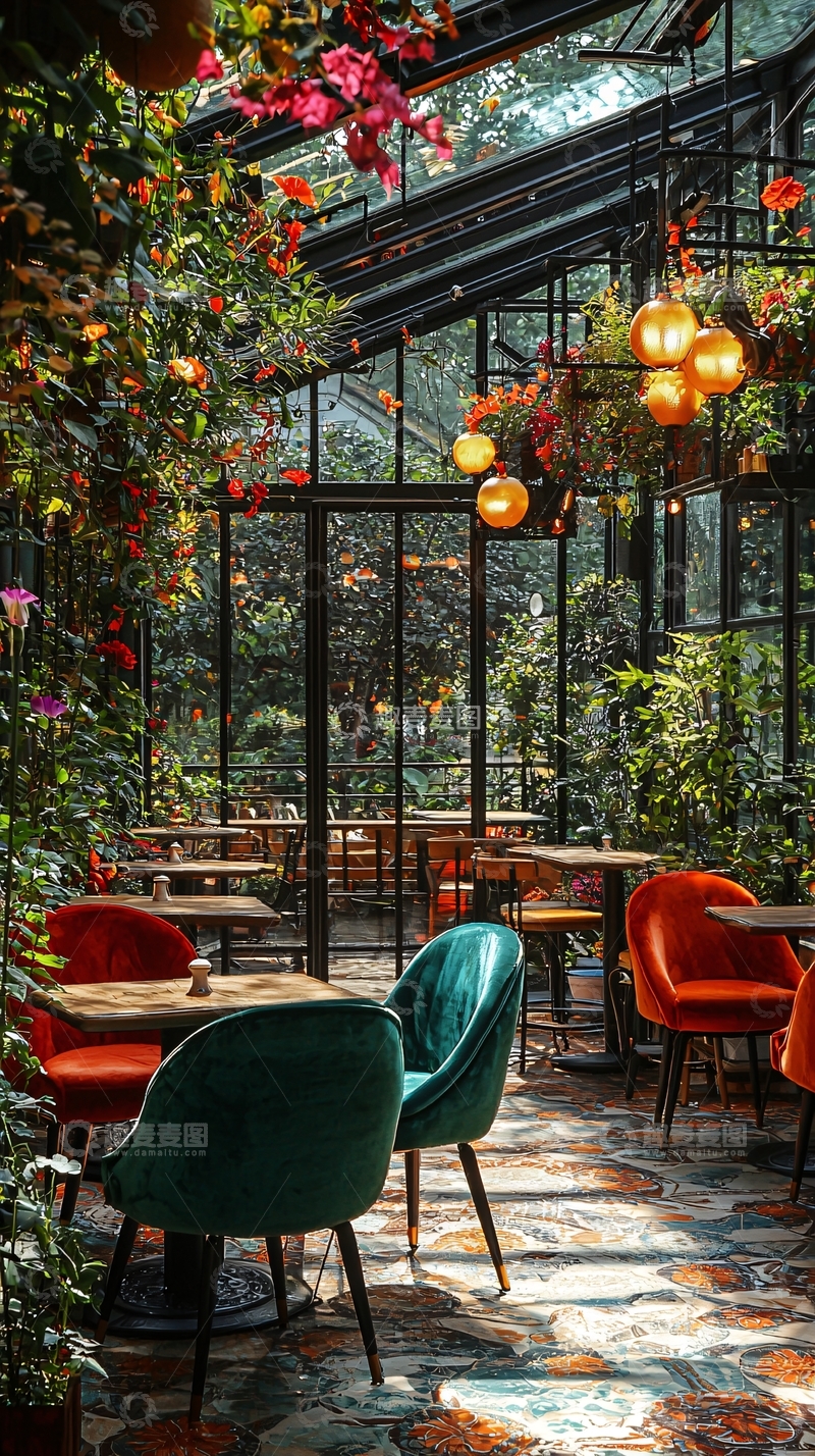 高清大图下载【趣麦麦图】阳光玻璃房餐厅