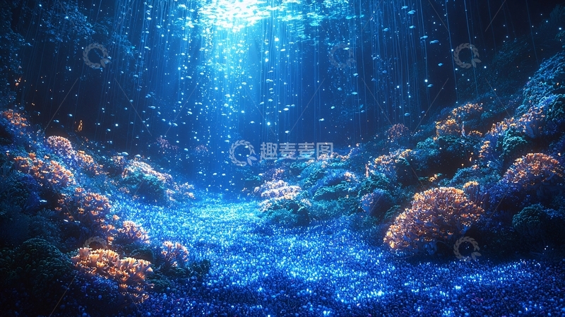 高清大图下载【趣麦麦图】深海珊瑚梦幻场景