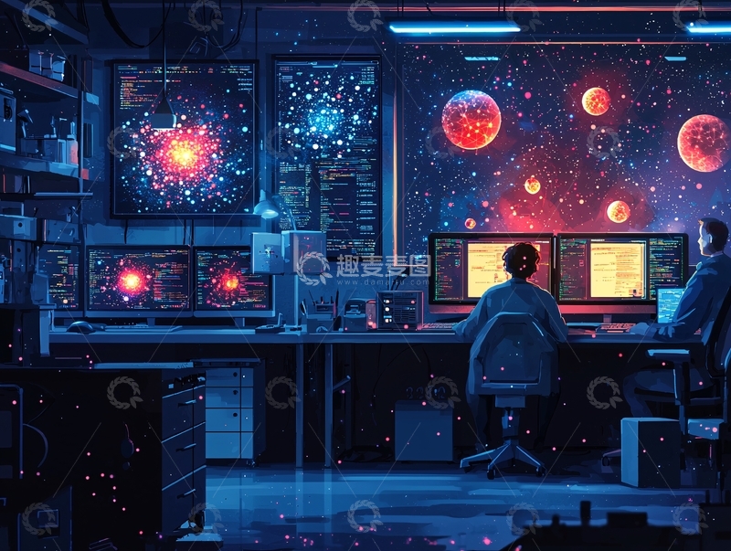 高清大图下载【趣麦麦图】未来科技感实验室