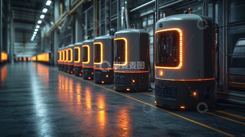 高清大图下载【趣麦麦图】未来工厂机器人