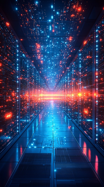 炫酷科技感数据中心走廊