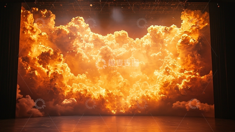 高清大图下载【趣麦麦图】火焰云彩舞台背景
