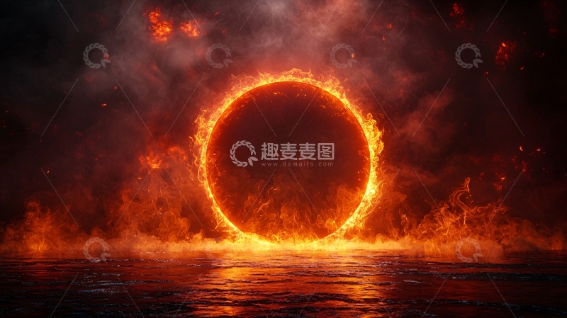 高清大图下载【趣麦麦图】火焰圆环