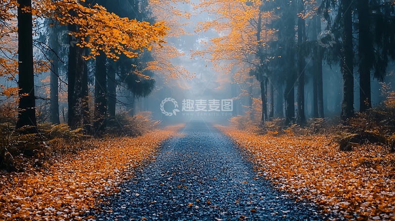 高清大图下载【趣麦麦图】秋日森林小路