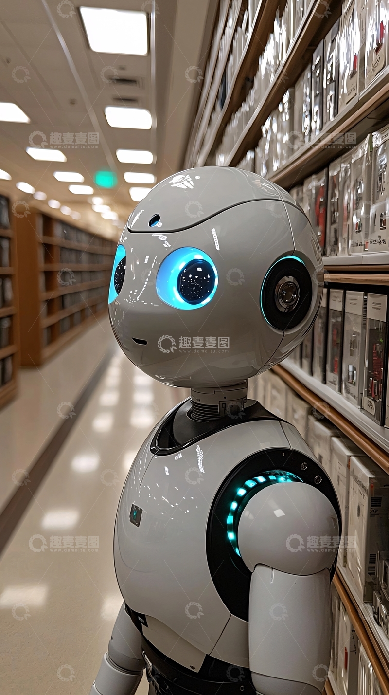 高清大图下载【趣麦麦图】白色机器人