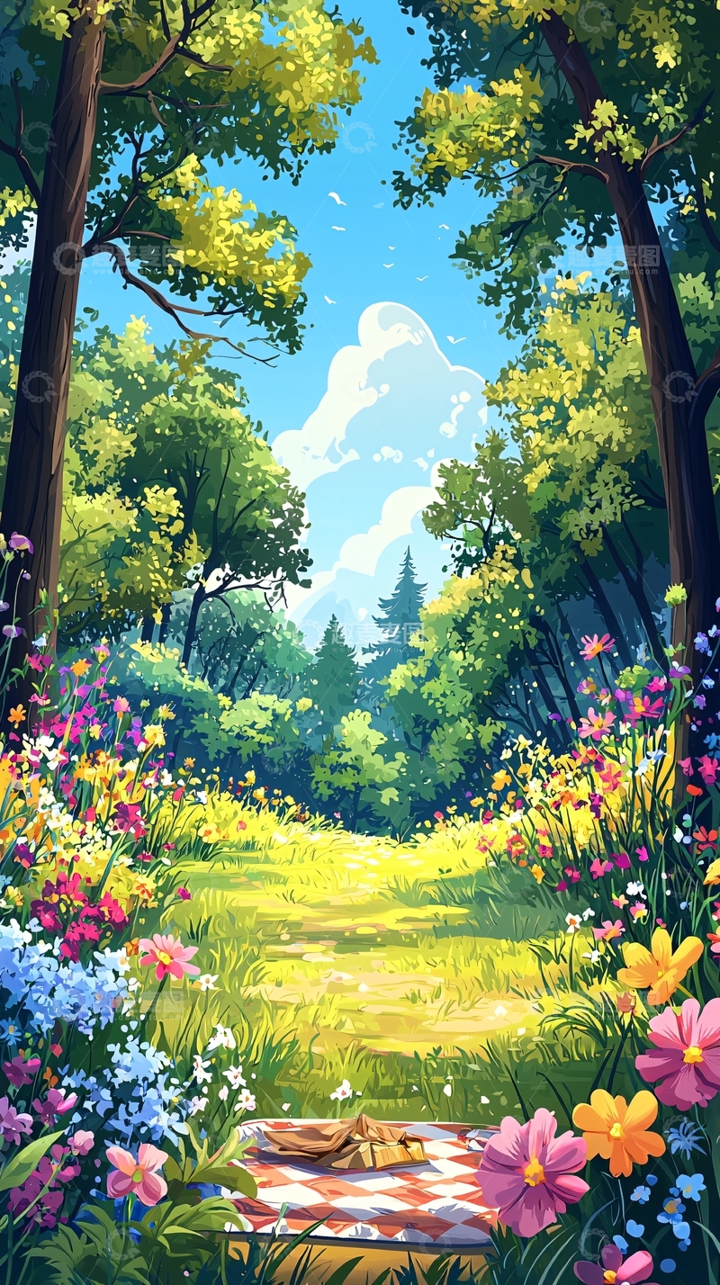 高清大图下载【趣麦麦图】阳光森林小路