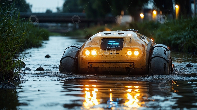 高清大图下载【趣麦麦图】黄色越野机器人