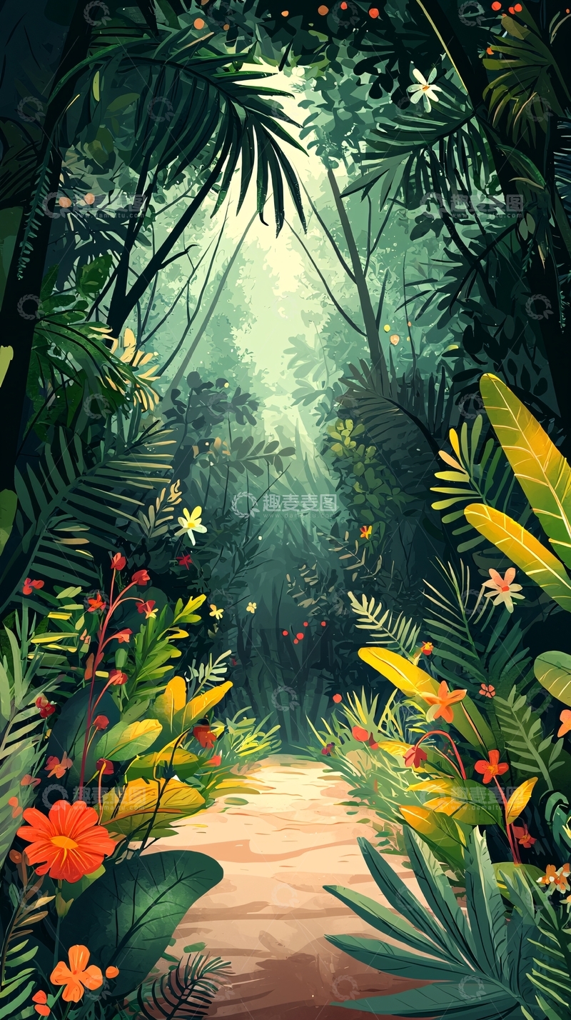 高清大图下载【趣麦麦图】热带雨林小路