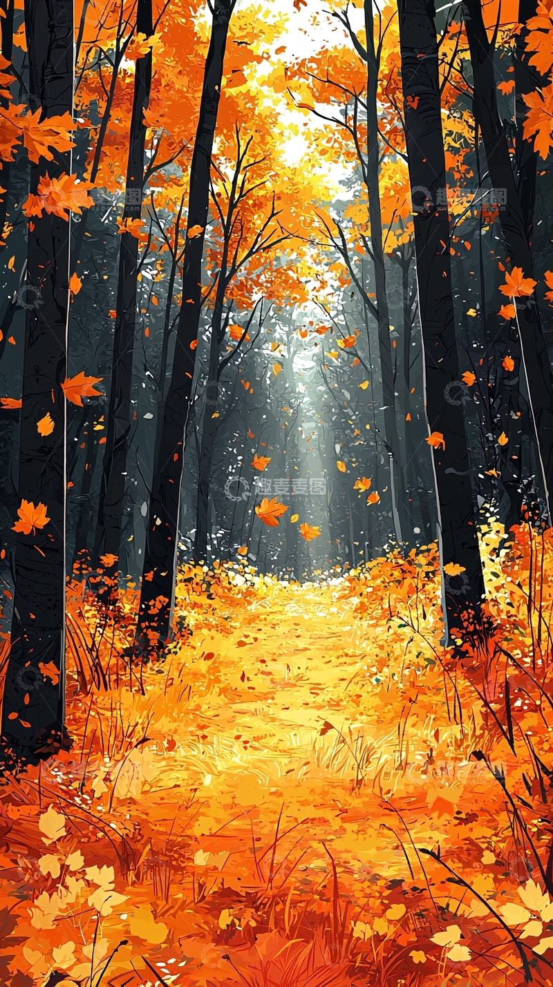高清大图下载【趣麦麦图】秋日森林小路