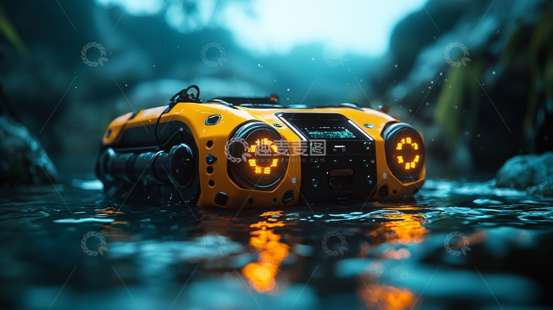 高清大图下载【趣麦麦图】未来感黄色潜水器
