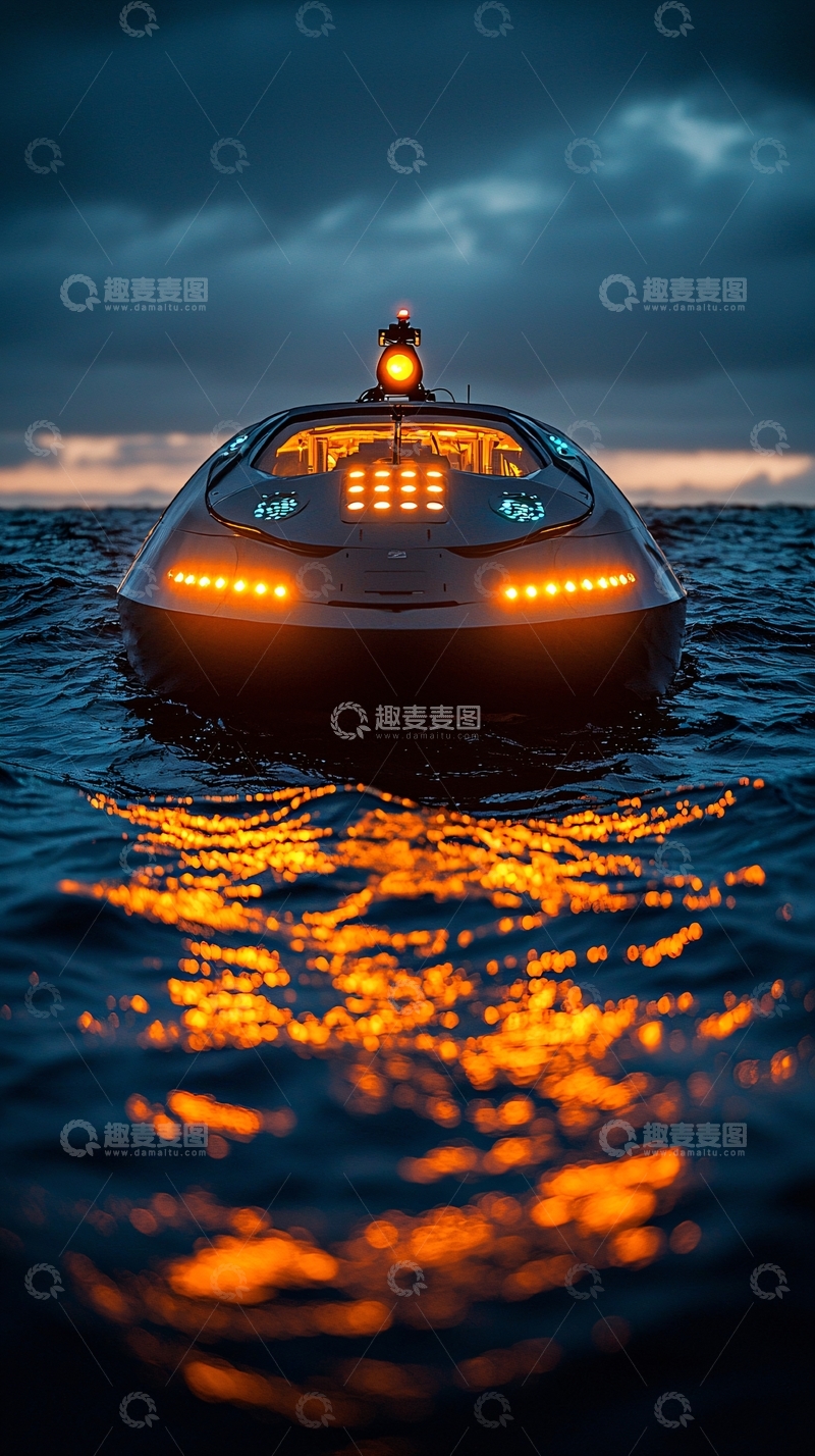 高清大图下载【趣麦麦图】未来感科幻游艇