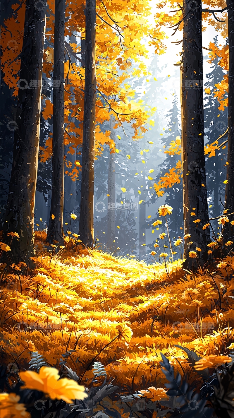 高清大图下载【趣麦麦图】秋日森林小路