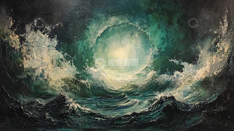 高清大图下载【趣麦麦图】暗绿色的暴风雨中的神秘光圈