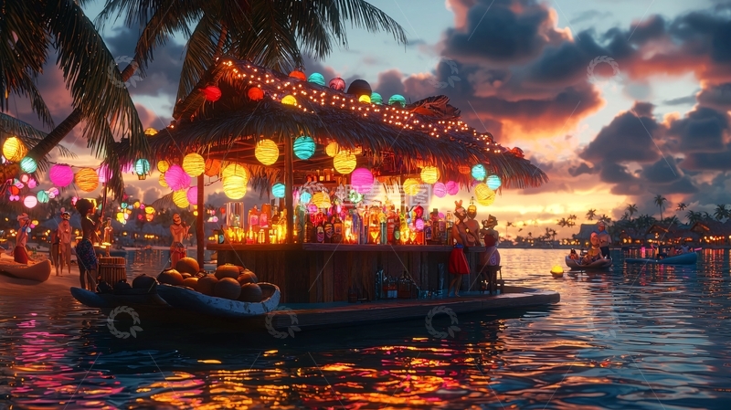 高清大图下载【趣麦麦图】海边小酒吧