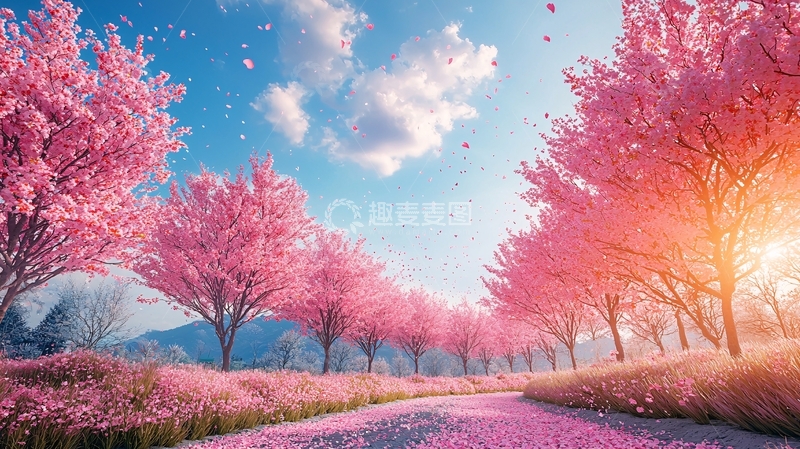 高清大图下载【趣麦麦图】春日樱花烂漫之路