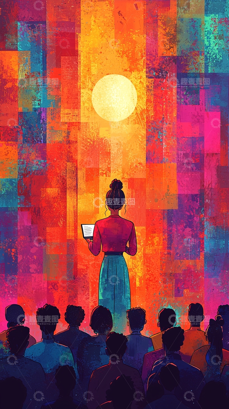 高清大图下载【趣麦麦图】演讲