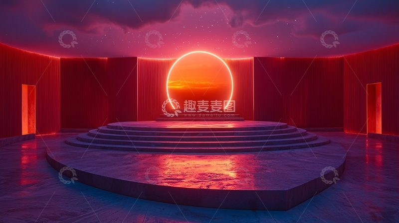 高清大图下载【趣麦麦图】霓虹灯舞台背景