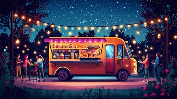 夜间美食卡车派对