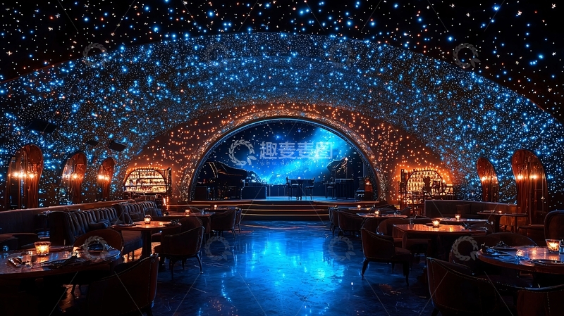 高清大图下载【趣麦麦图】星空穹顶酒吧夜景
