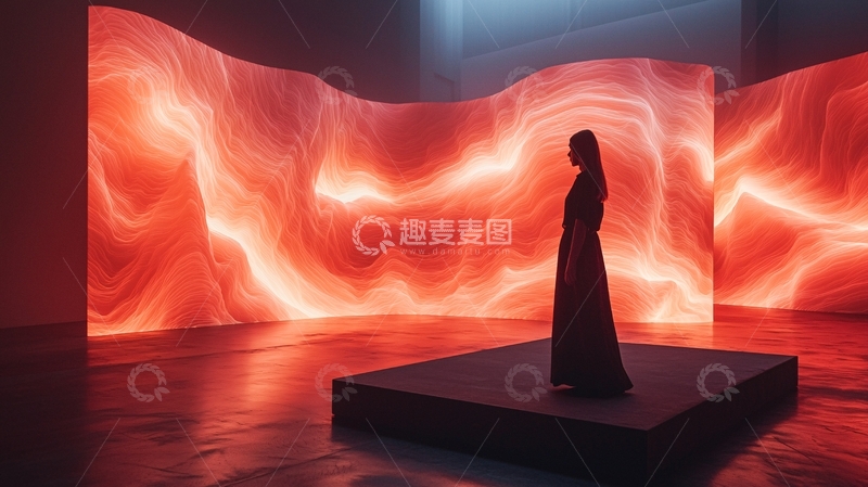 高清大图下载【趣麦麦图】红光流体背景