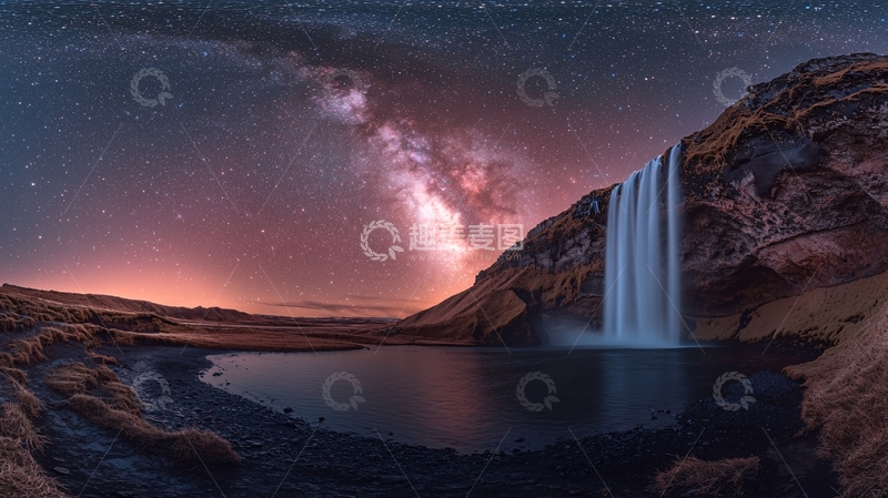 高清大图下载【趣麦麦图】星空瀑布