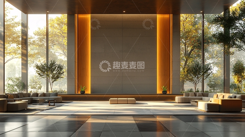 高清大图下载【趣麦麦图】现代简约大堂背景