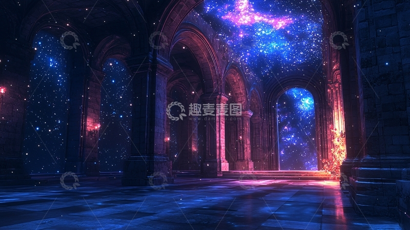 高清大图下载【趣麦麦图】星光璀璨的哥特式宫殿