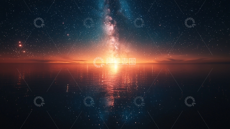 高清大图下载【趣麦麦图】星空倒影