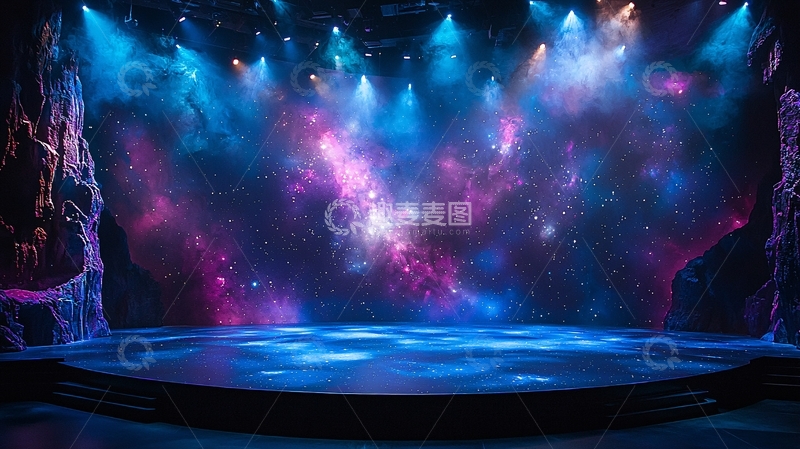 高清大图下载【趣麦麦图】梦幻舞台灯光背景