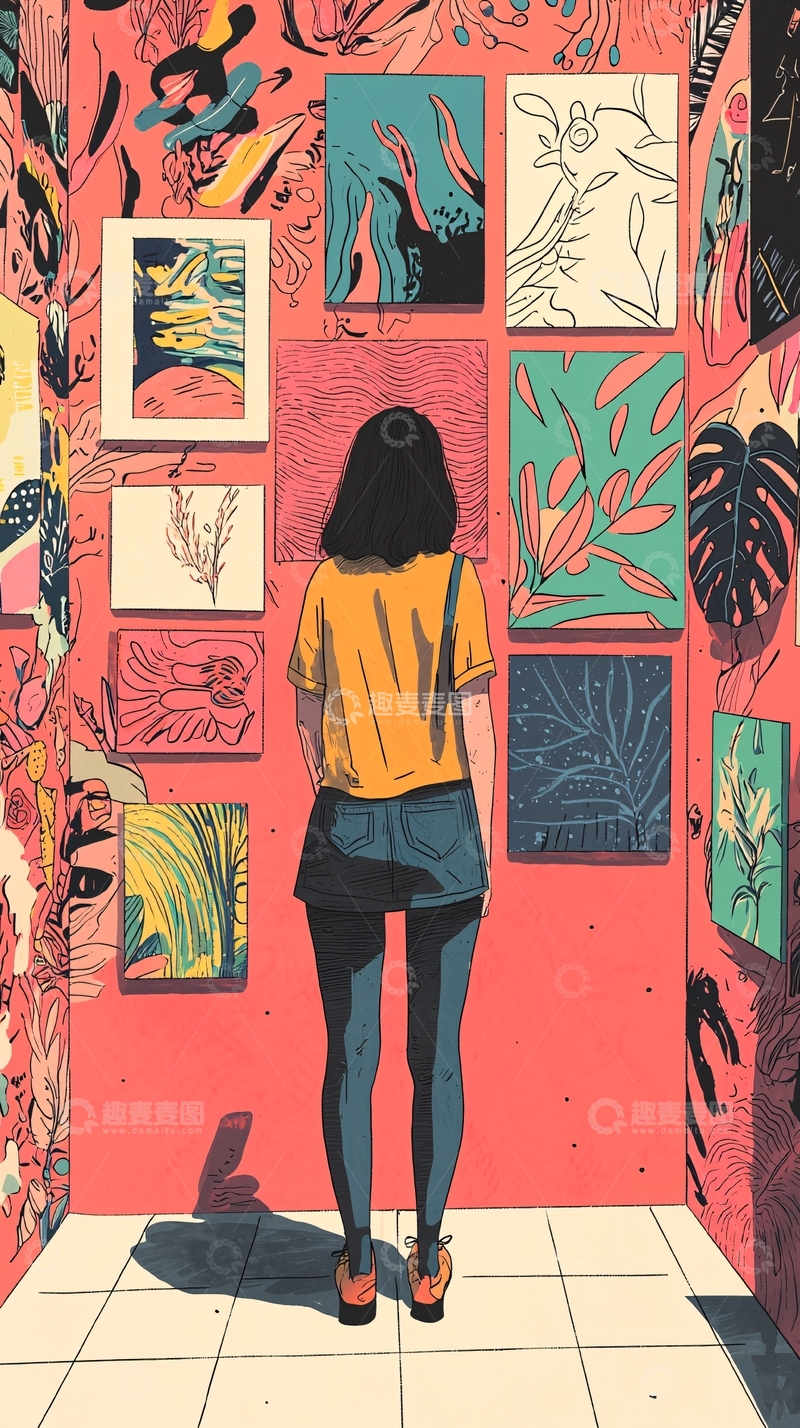 高清大图下载【趣麦麦图】文艺女孩