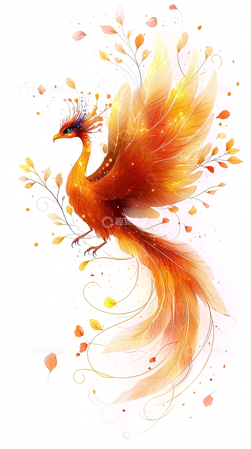 高清大图下载【趣麦麦图】金色火焰凤凰