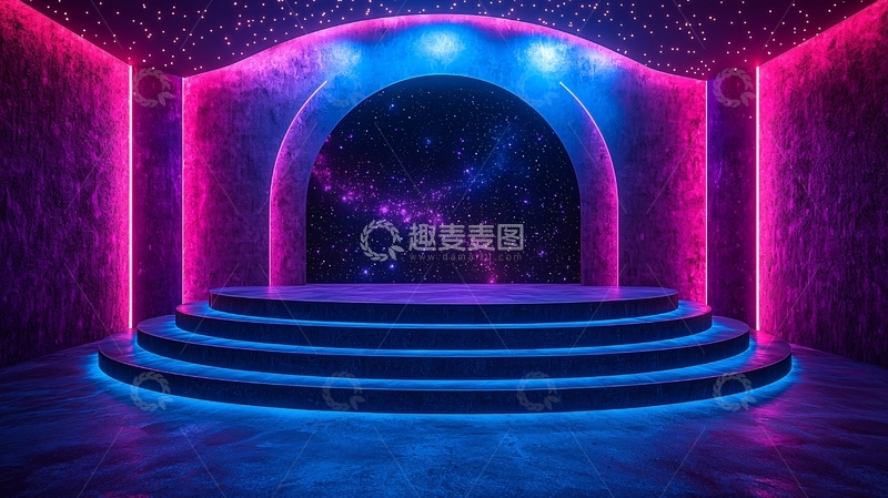 高清大图下载【趣麦麦图】霓虹灯舞台背景