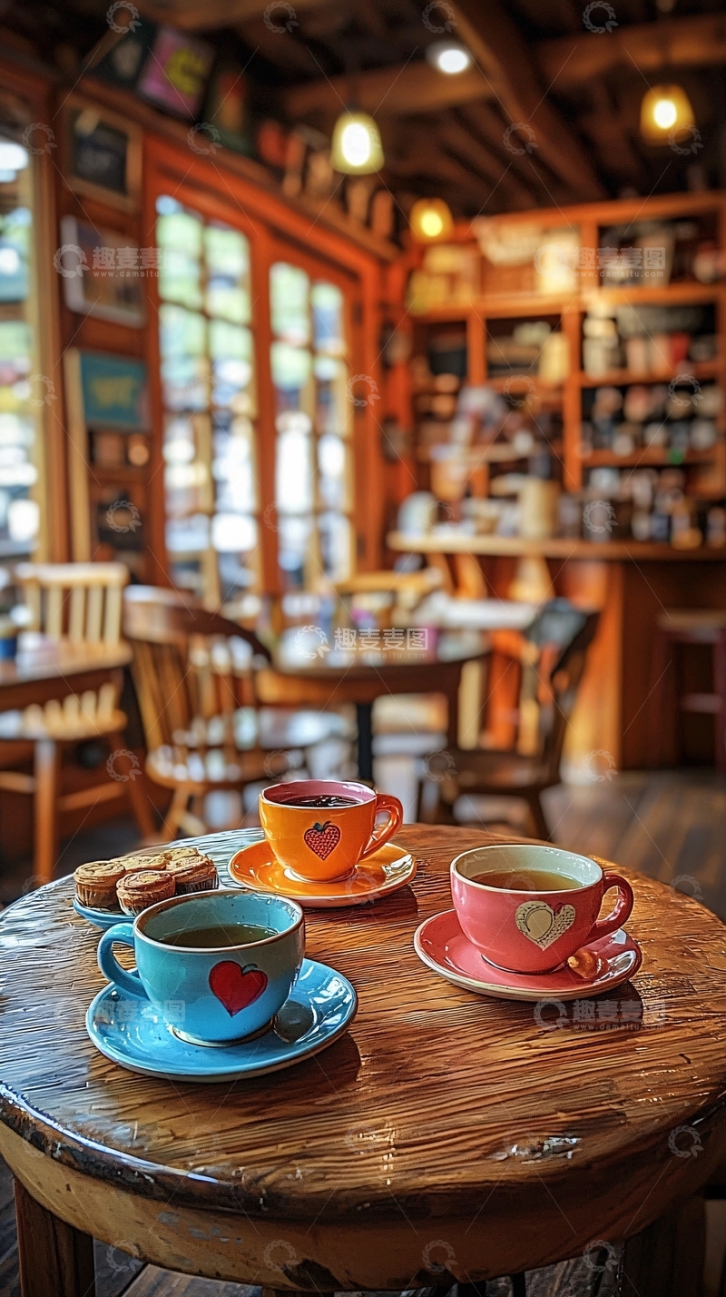 高清大图下载【趣麦麦图】温暖舒适的咖啡馆场景