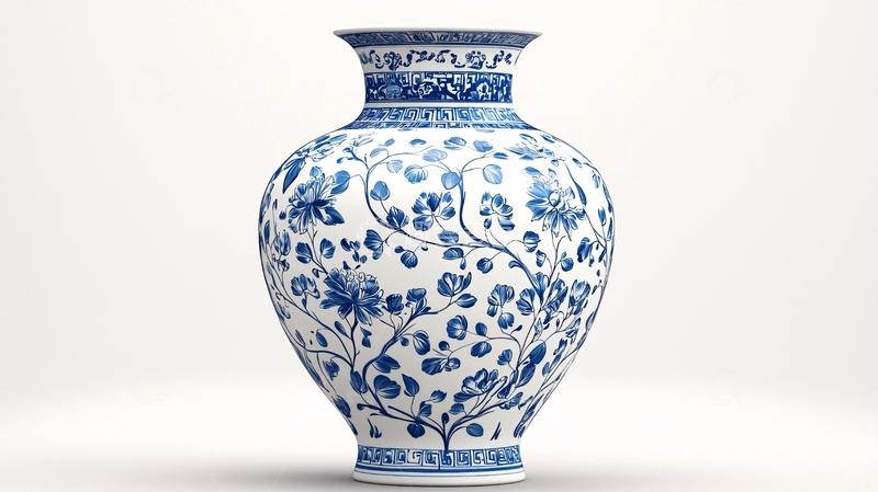 高清大图下载【趣麦麦图】青花瓷花瓶
