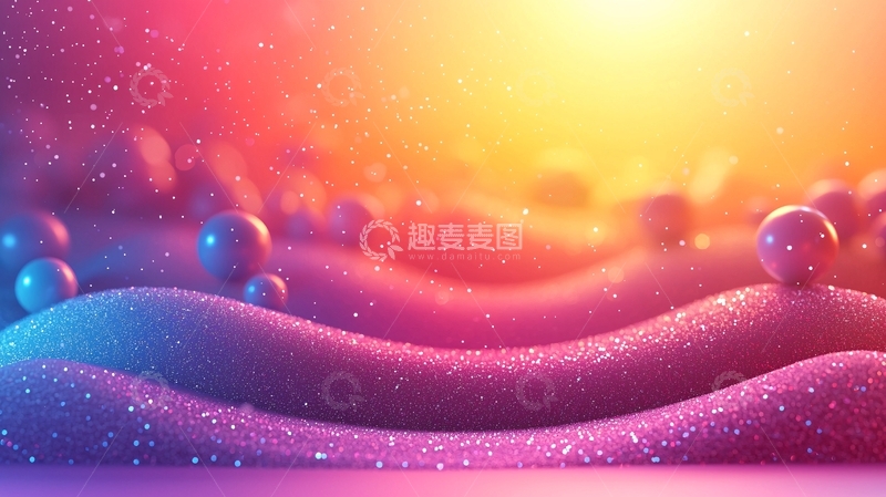 高清大图下载【趣麦麦图】梦幻彩色波浪背景