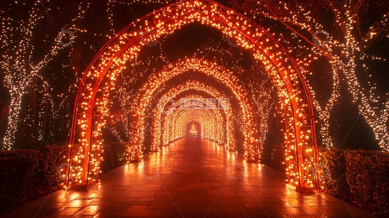 高清大图下载【趣麦麦图】灯光隧道