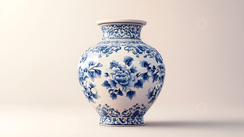 高清大图下载【趣麦麦图】青花瓷花瓶