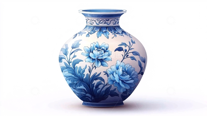 高清大图下载【趣麦麦图】青花瓷花瓶