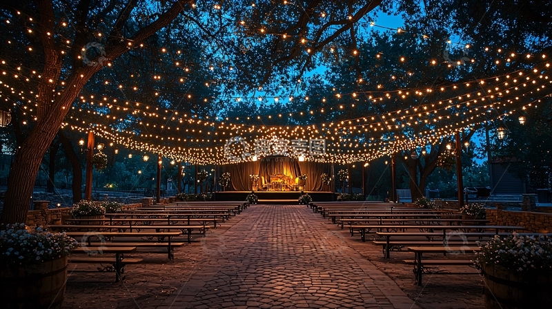 高清大图下载【趣麦麦图】夜晚户外婚礼场地