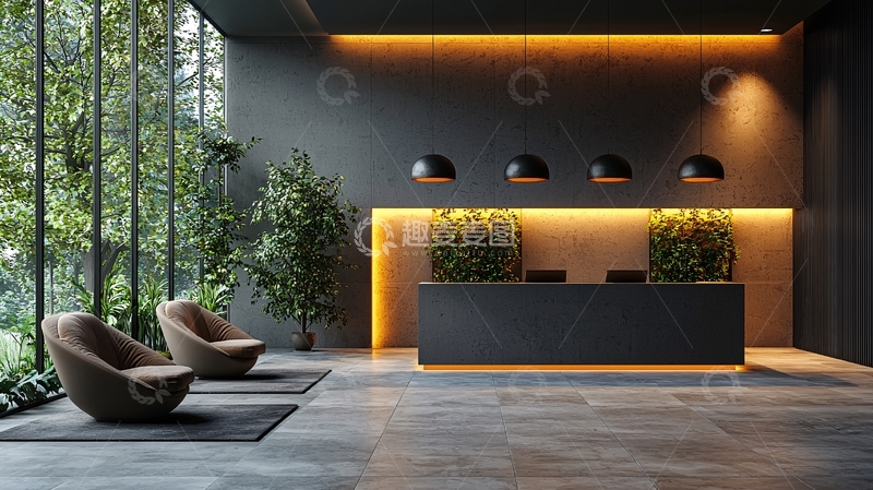 高清大图下载【趣麦麦图】现代化酒店大堂设计