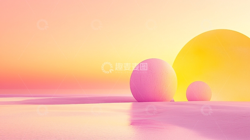 高清大图下载【趣麦麦图】粉色黄色渐变背景