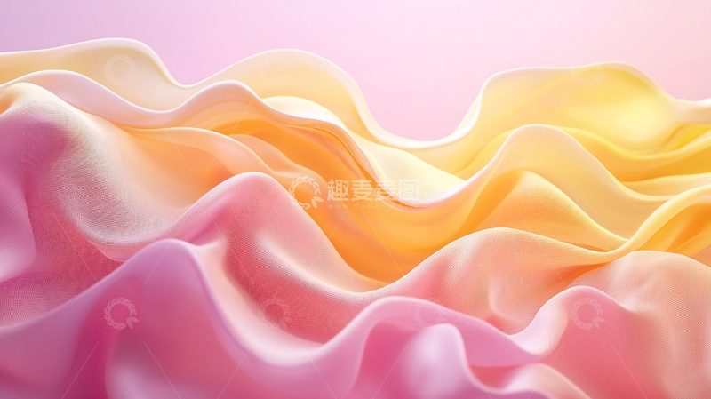 高清大图下载【趣麦麦图】粉色黄色丝绸质感