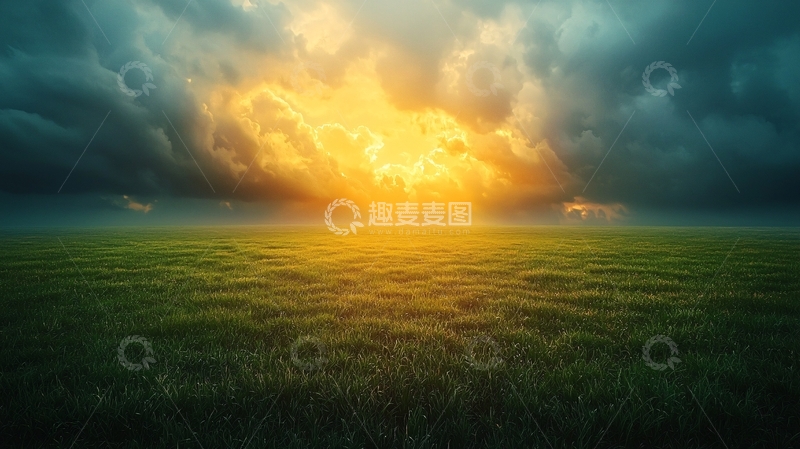 高清大图下载【趣麦麦图】暴风雨后的金色阳光