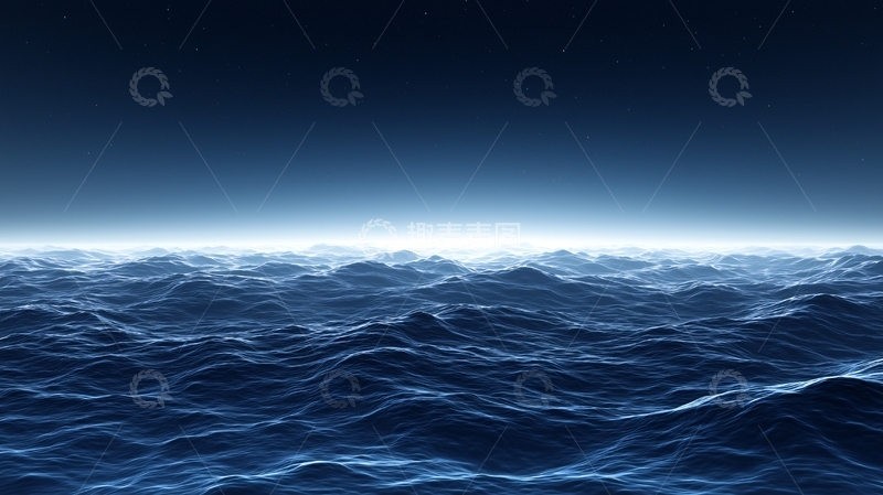 高清大图下载【趣麦麦图】深蓝色波涛汹涌的大海