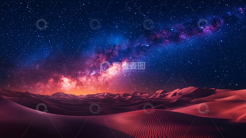 高清大图下载【趣麦麦图】星空沙漠
