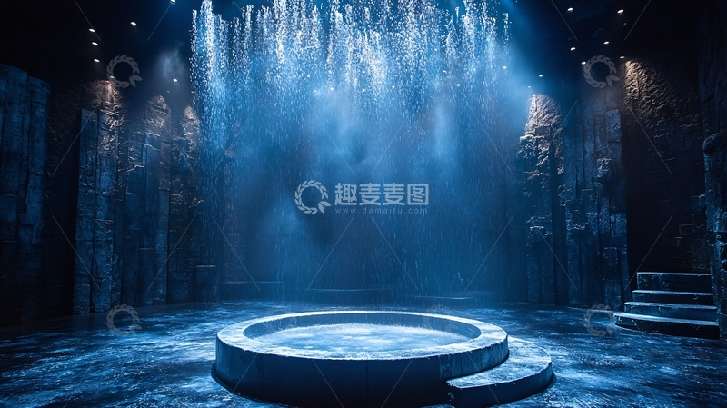 高清大图下载【趣麦麦图】蓝色梦幻舞台背景