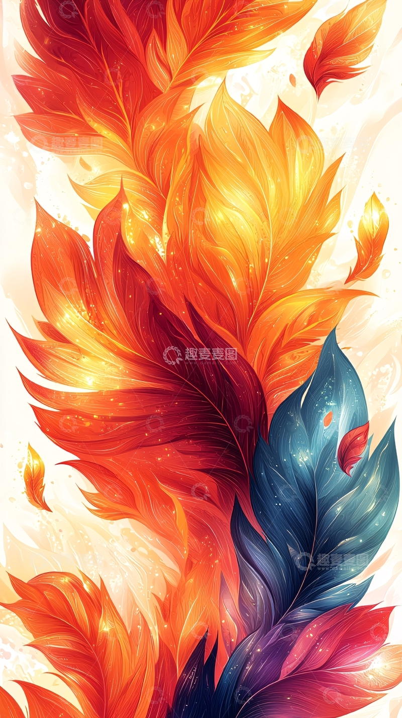 高清大图下载【趣麦麦图】火红羽毛